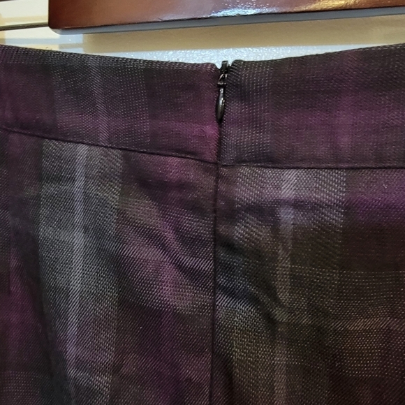Ashley Stewart Purple Plaid skirt Ruffles peplum at Bottom Hem Size 18W - Picture 6 of 16